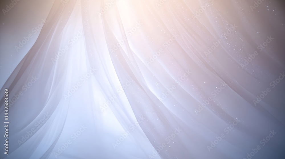 Aufkleber a soft, close-up view of white fabric elegantly draped on a white background emits an ethereal vibe 