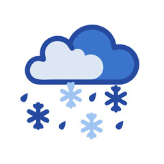 Obraz premium Snowy Cloud Icon Graphic Weather Forecast Elements Design