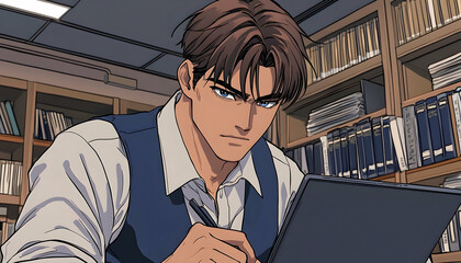 Focused craftsperson working with precision and detail