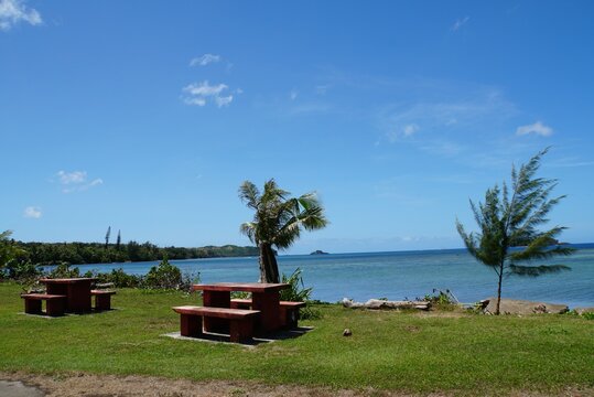 Landscape of Nimitz Beach Park in Guam