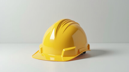 Sunny yellow safety helmet on display