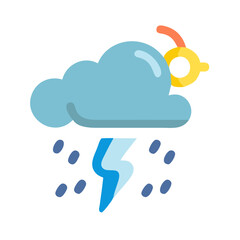 Thunderstorm weather icon illustration in vector format
