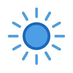 Blue sun icon on a black background illustration