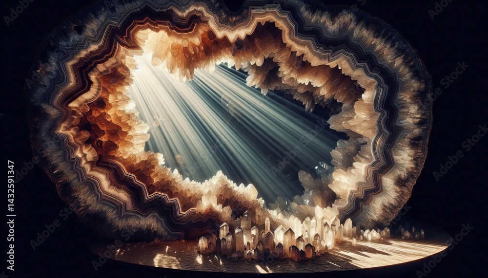 Canvas Prints crystal geode interior light shining into a split geode casting
