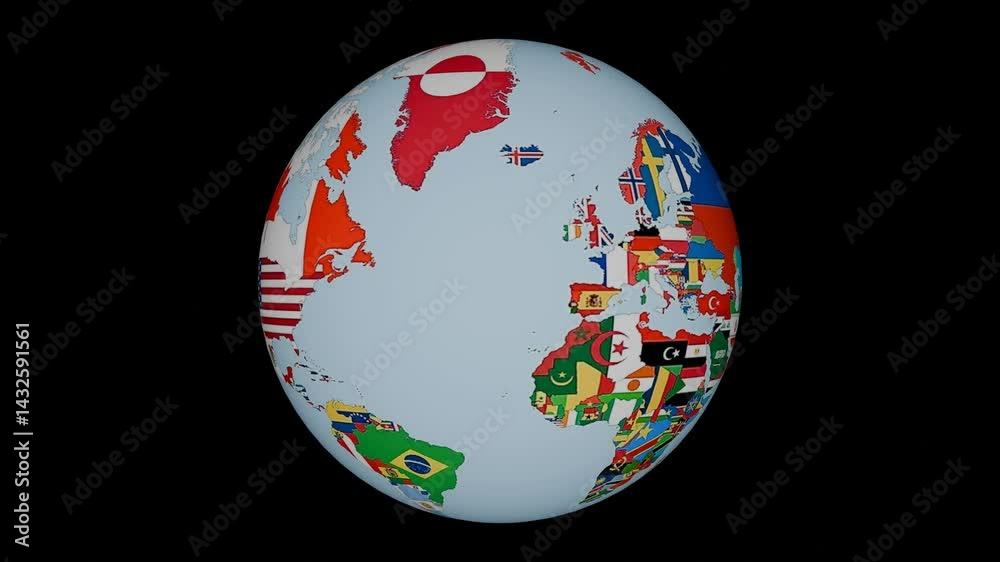 Canvas Prints world map rotation animation 4k .