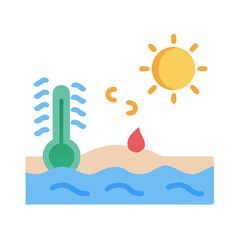 Melting glaciers and climate change icon illustration