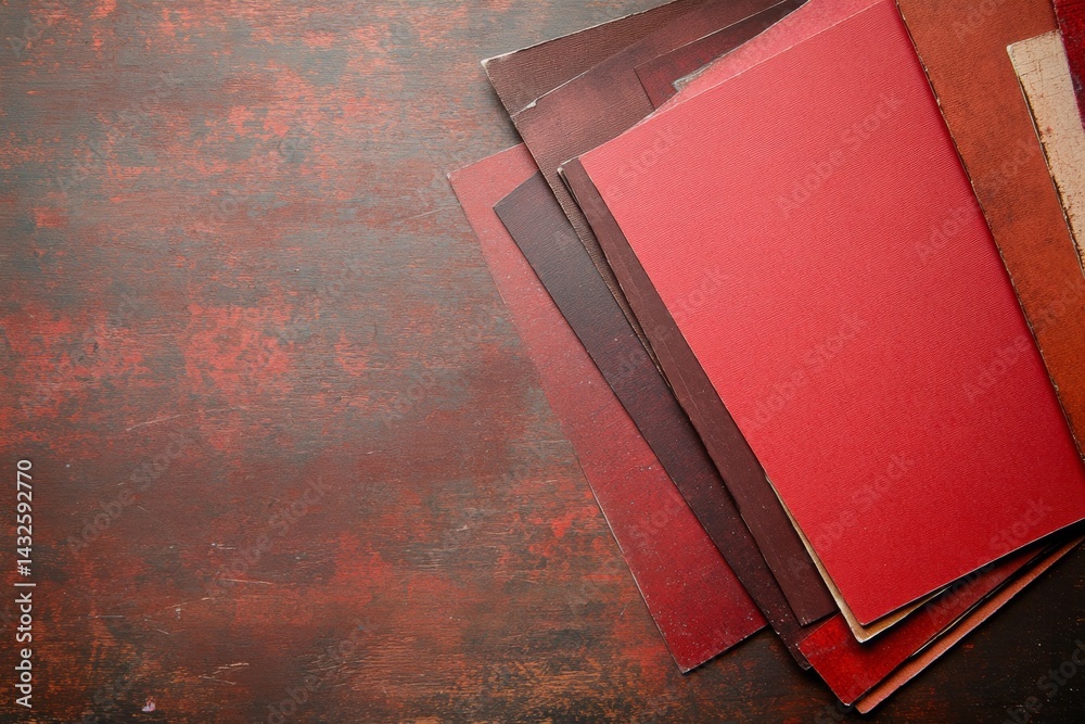 Poster Close-up of vintage paper corners neatly arranged on a textured background, offering a nostalgic touch for creating memorable scrapbook and album projects