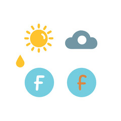 Obraz premium Forex Weather Cartoon Capital Letter Icons Stock Illustration