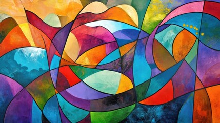 Fototapeta premium A colorful painting with many different colors