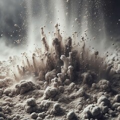 Fine particles of silt float in the air before settling on the c