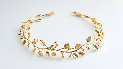 Obraz premium Elegant Gold Leaf Hair Crown for Bridal or Special Occasion Style