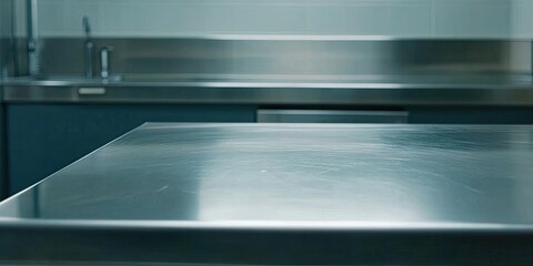 Stainless Steel Countertop in Modern Kitchen Setting: Clean Lines and Sleek Design