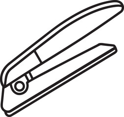 hair straightener line art, black outline, vector and illustration, coloring book page line art drawing