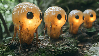 Glowing amber objects decorative art home decor