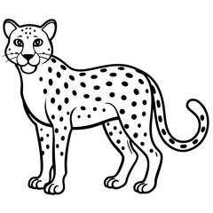 Abstract Cheetah Line Art Design