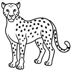 Abstract Cheetah Line Art Design