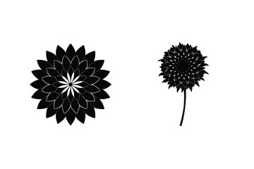 Black Flower Silhouettes Elegant Floral Designs For Creative Projects And Decoration