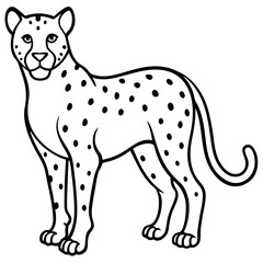 Abstract Cheetah Line Art Design