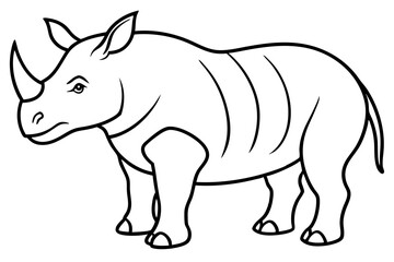Elegant Rhino Line Art