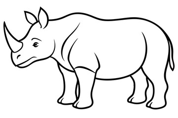 Elegant Rhino Line Art