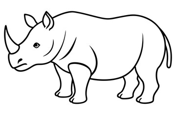Elegant Rhino Line Art