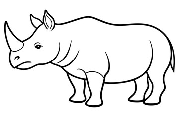 Elegant Rhino Line Art