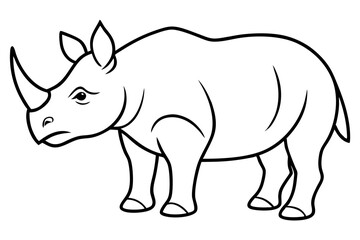Elegant Rhino Line Art