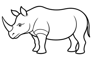 Elegant Rhino Line Art