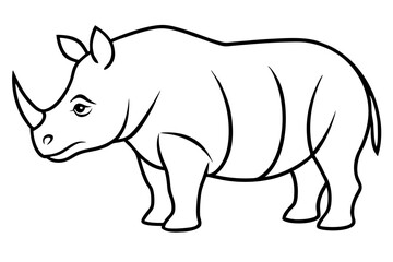 Elegant Rhino Line Art
