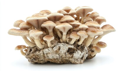 Edible button mushroom isolated on white background 