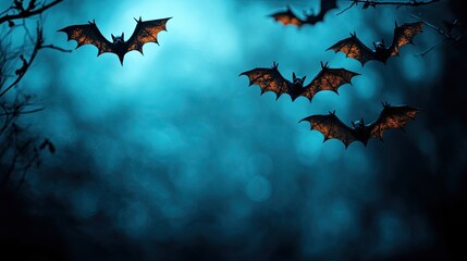 Spooky Halloween background with bats, setting the mood for an eerie atmosphere.