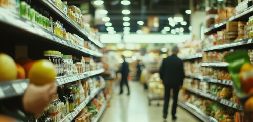 Grocery Store Aisles: A Blur of Products and People