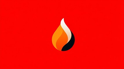 Fototapeta premium A minimal flame motif used as a bold and modern design element in red and orange tones. 