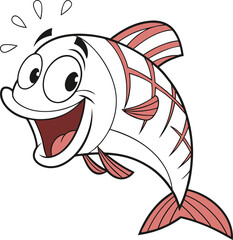 vector illustration of cartoon fish