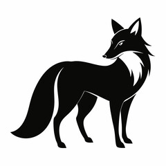 Black Fox Silhouette Vector