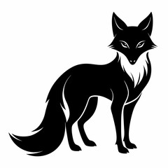 Black Fox Silhouette Vector