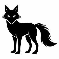Black Fox Silhouette Vector