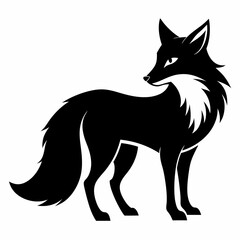 Black Fox Silhouette Vector