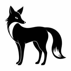 Black Fox Silhouette Vector