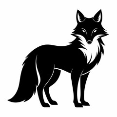 Black Fox Silhouette Vector