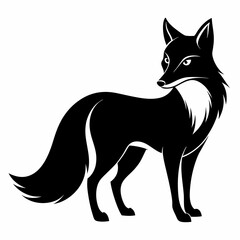Black Fox Silhouette Vector