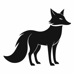 Black Fox Silhouette Vector