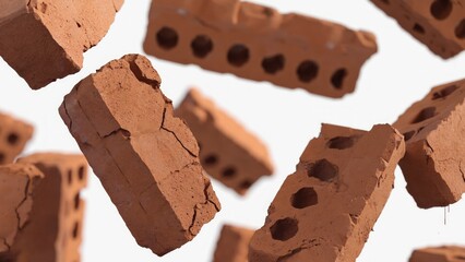 Falling terracotta bricks