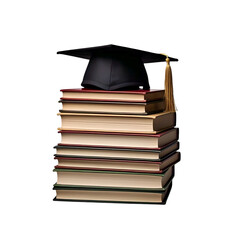 Graduation Cap On Books Symbolizing Academic Excellence