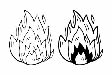 black and white fire icon