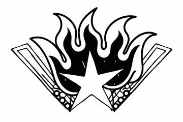 Black and white fire