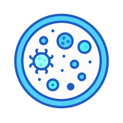 Petri dish containing bacteria, viruses and other microbes