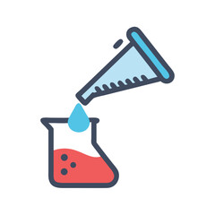 Laboratory Beaker with Liquid Being Poured In