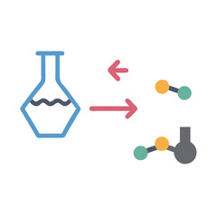 Obraz premium Chemical Reaction and Chemical Structures from a Flask