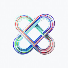 Abstract Intertwined Colorful Loops on Textured Background